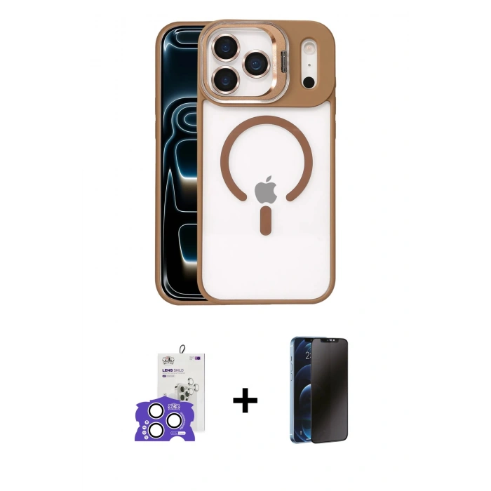 MARSİLYAN™- iPhone 17 Pro Max Kılıf Yadigar Asil Koleksiyonu - Siyah 3D Antistatik Hayalet Cam Ekran Koruyucu + Bilvis Titan Kamera Lens - GS