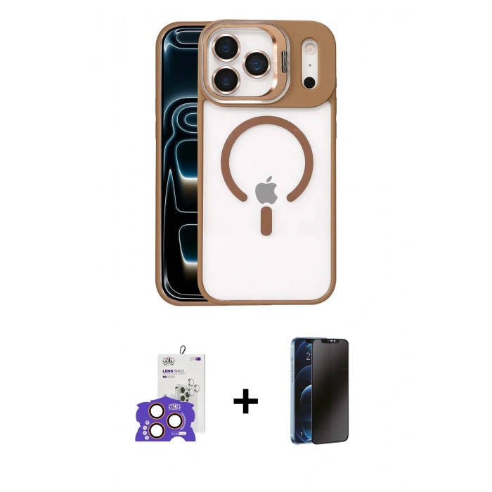 MARSİLYAN™- iPhone 17 Pro Max Kılıf Yadigar Asil Koleksiyonu - Siyah 3D Antistatik Hayalet Cam Ekran Koruyucu + Bilvis Titan Kamera Lens - TU