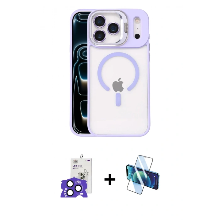 MARSİLYAN™- iPhone 17 Pro Max Kılıf Yadigar Asil Koleksiyonu - Siyah 3D Antistatik Seramik Nano Ekran Koruyucu + Lacivert Bilvis Titan Kamera Lens