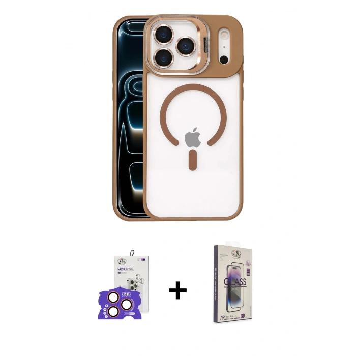 MARSİLYAN™- iPhone 17 Pro Max Kılıf Yadigar Asil Koleksiyonu - Siyah Bilvis 3D Cam Ekran Koruyucu + Bilvis Titan Kamera Lens - TU