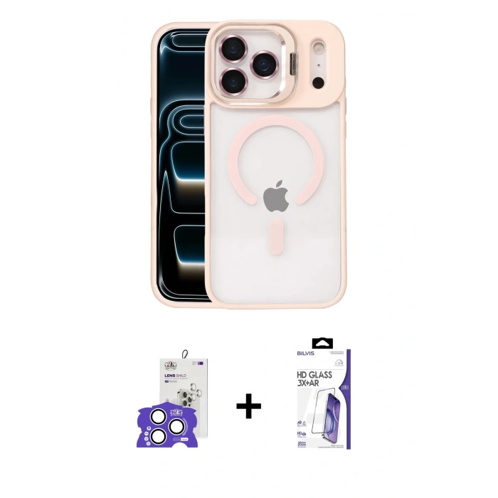 MARSİLYAN™- iPhone 17 Pro Max Kılıf Yadigar Asil Koleksiyonu - Siyah Bilvis 3X AR HD Cam Ekran Koruyucu + Bilvis Titan Kamera Lens - GS