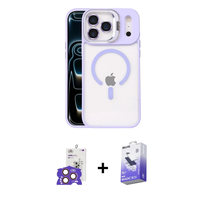 MARSİLYAN™- iPhone 17 Pro Max Kılıf Yadigar Asil Koleksiyonu - Siyah Bilvis 5in1 5D Magic Hayalet Cam Ekran Koruyucu + Bilvis Titan Kamera Lens - TU