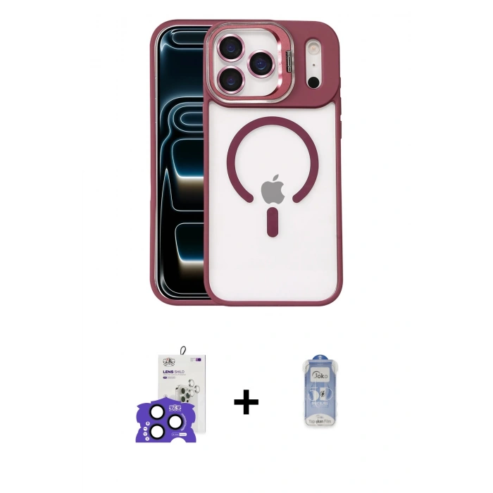 MARSİLYAN™- iPhone 17 Pro Max Kılıf Yadigar Asil Koleksiyonu - Siyah Joko Magic 5D Cam + Bilvis Titan Kamera Lens - LT