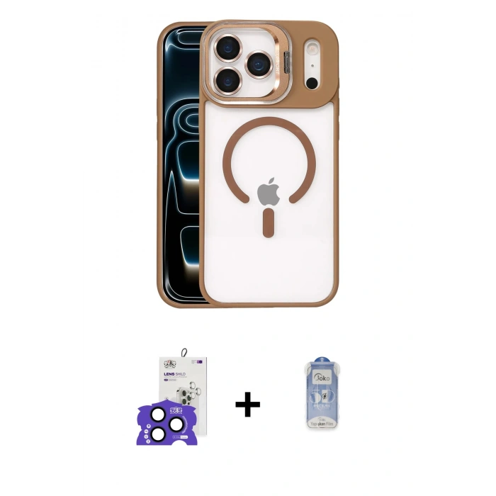 MARSİLYAN™- iPhone 17 Pro Max Kılıf Yadigar Asil Koleksiyonu - Siyah Joko Magic 5D Cam + Bilvis Titan Kamera Lens - LT