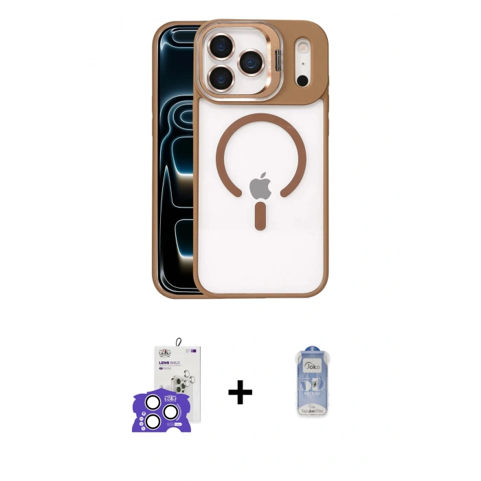 MARSİLYAN™- iPhone 17 Pro Max Kılıf Yadigar Asil Koleksiyonu - Siyah Joko Magic 5D Cam + Bilvis Titan Kamera Lens - GS
