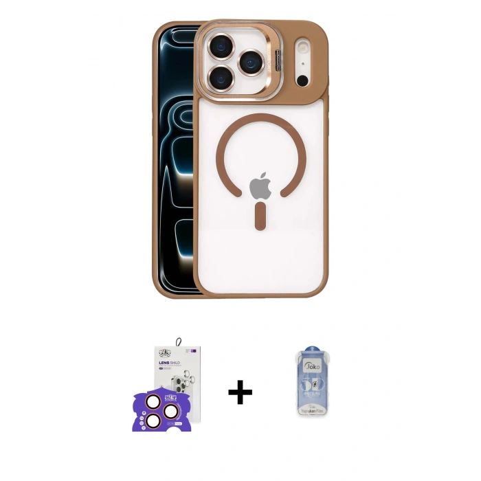 MARSİLYAN™- iPhone 17 Pro Max Kılıf Yadigar Asil Koleksiyonu - Siyah Joko Magic 5D Cam + Bilvis Titan Kamera Lens - TU