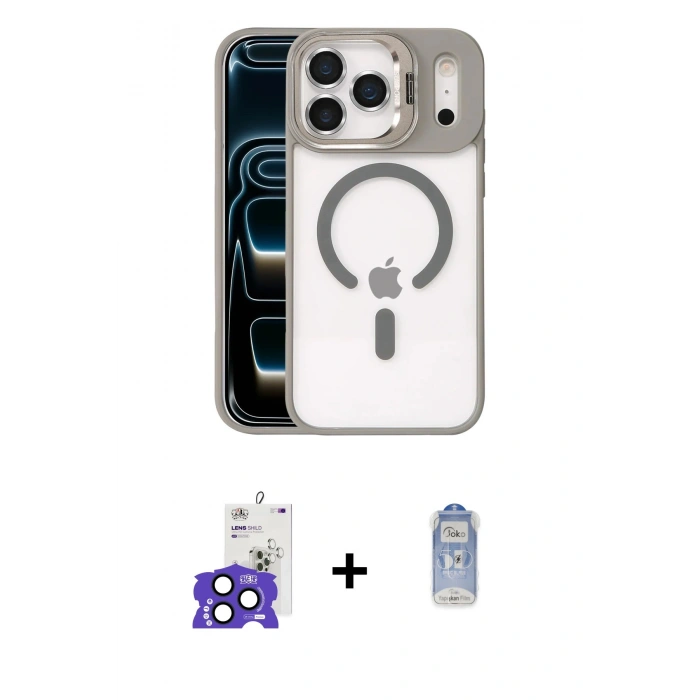 MARSİLYAN™- iPhone 17 Pro Max Kılıf Yadigar Asil Koleksiyonu - Siyah Joko Magic 5D Cam + Bilvis Titan Kamera Lens - LT