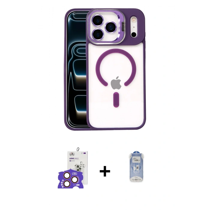 MARSİLYAN™- iPhone 17 Pro Max Kılıf Yadigar Asil Koleksiyonu - Siyah Joko Magic 5D Cam + Bilvis Titan Kamera Lens - TU