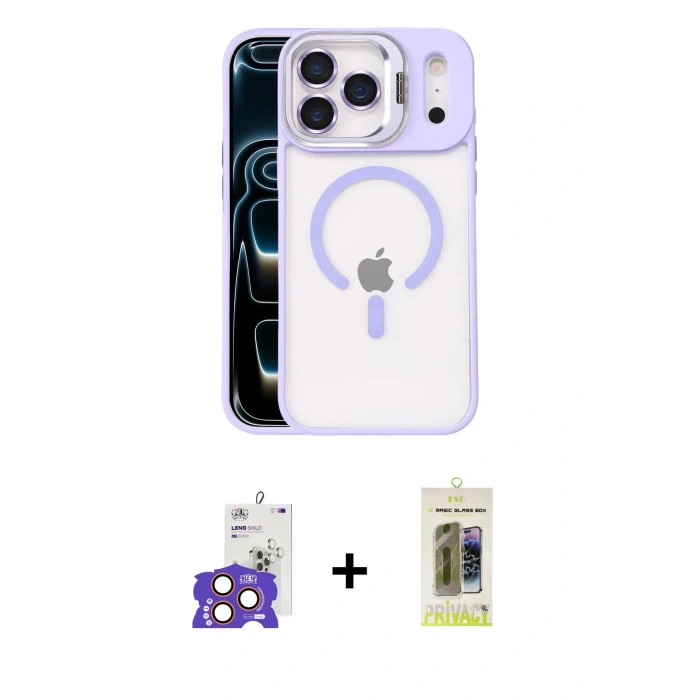 MARSİLYAN™- iPhone 17 Pro Max Kılıf Yadigar Asil Koleksiyonu - Siyah Joko Magic 5D Hayalet Cam + Bilvis Titan Kamera Lens - TU