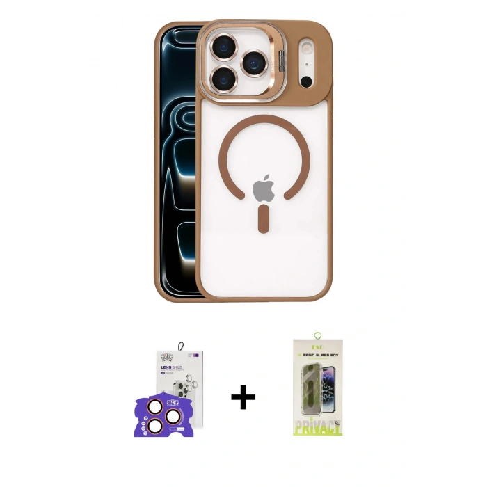 MARSİLYAN™- iPhone 17 Pro Max Kılıf Yadigar Asil Koleksiyonu - Siyah Joko Magic 5D Hayalet Cam + Bilvis Titan Kamera Lens - TU