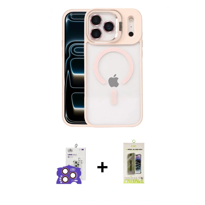 MARSİLYAN™- iPhone 17 Pro Max Kılıf Yadigar Asil Koleksiyonu - Siyah Joko Magic 5D Hayalet Cam + Bilvis Titan Kamera Lens - TU