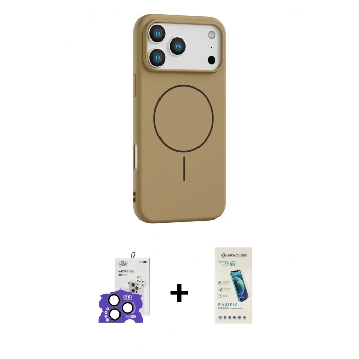 MARSİLYAN™- iPhone 17 Pro Max Kılıf Yankı Form Serisi - Şeffaf Pasifik Cam Ekran Koruyucu + Bilvis Titan Kamera Lens - NLGY
