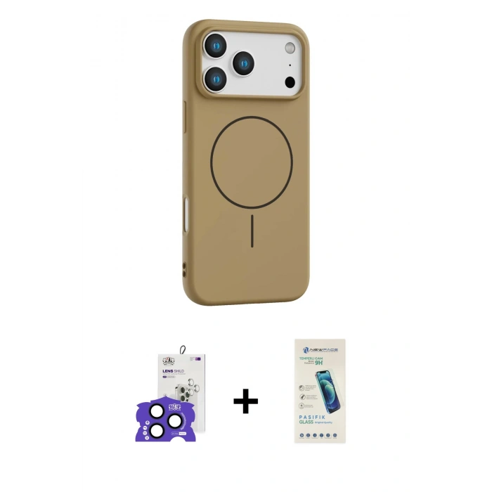 MARSİLYAN™- iPhone 17 Pro Max Kılıf Yankı Form Serisi - Şeffaf Pasifik Cam Ekran Koruyucu + Bilvis Titan Kamera Lens - LT