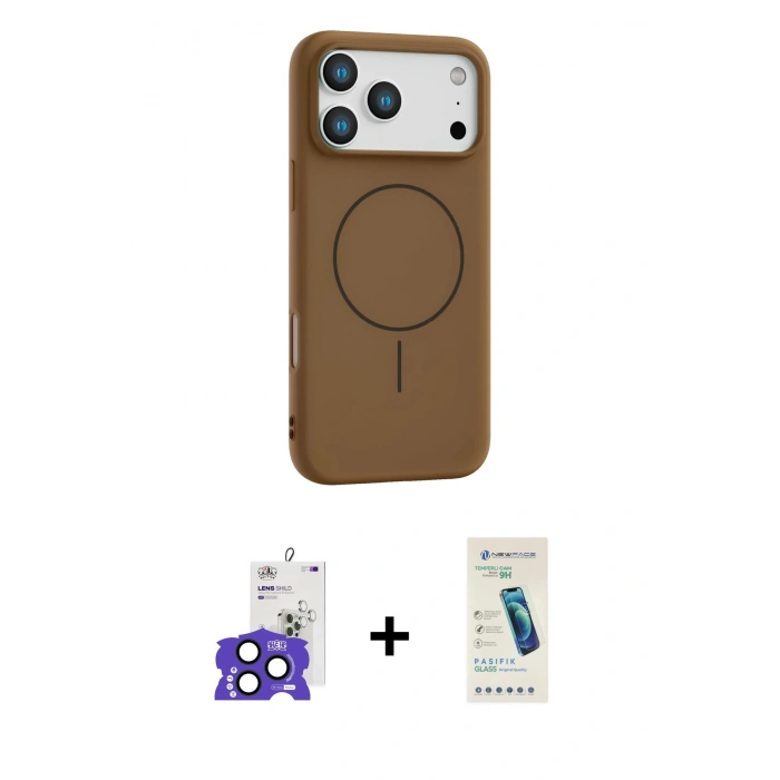 MARSİLYAN™- iPhone 17 Pro Max Kılıf Yankı Form Serisi - Şeffaf Pasifik Cam Ekran Koruyucu + Bilvis Titan Kamera Lens - LT