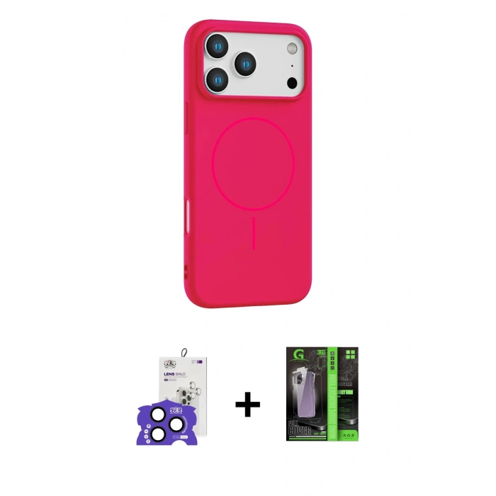 MARSİLYAN™- iPhone 17 Pro Max Kılıf Yankı Form Serisi - Siyah 360 Mat Full Body Arka Koruyucu + Bilvis Titan Kamera Lens - LT