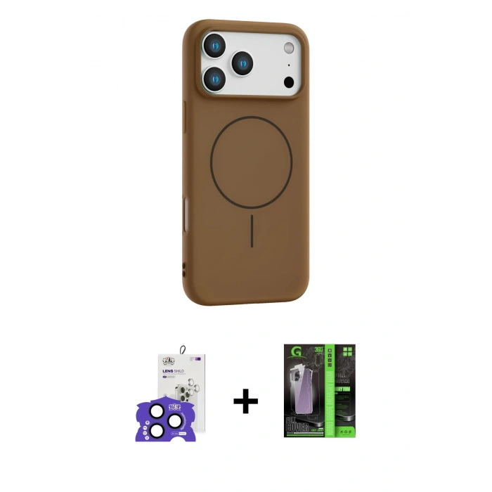 MARSİLYAN™- iPhone 17 Pro Max Kılıf Yankı Form Serisi - Siyah 360 Mat Full Body Arka Koruyucu + Bilvis Titan Kamera Lens - LT