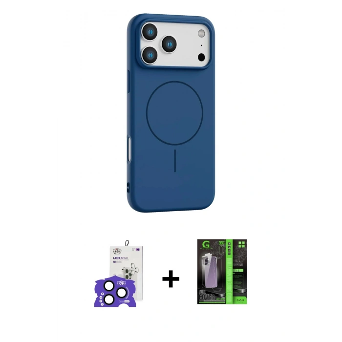MARSİLYAN™- iPhone 17 Pro Max Kılıf Yankı Form Serisi - Siyah 360 Mat Full Body Arka Koruyucu + Bilvis Titan Kamera Lens - LT