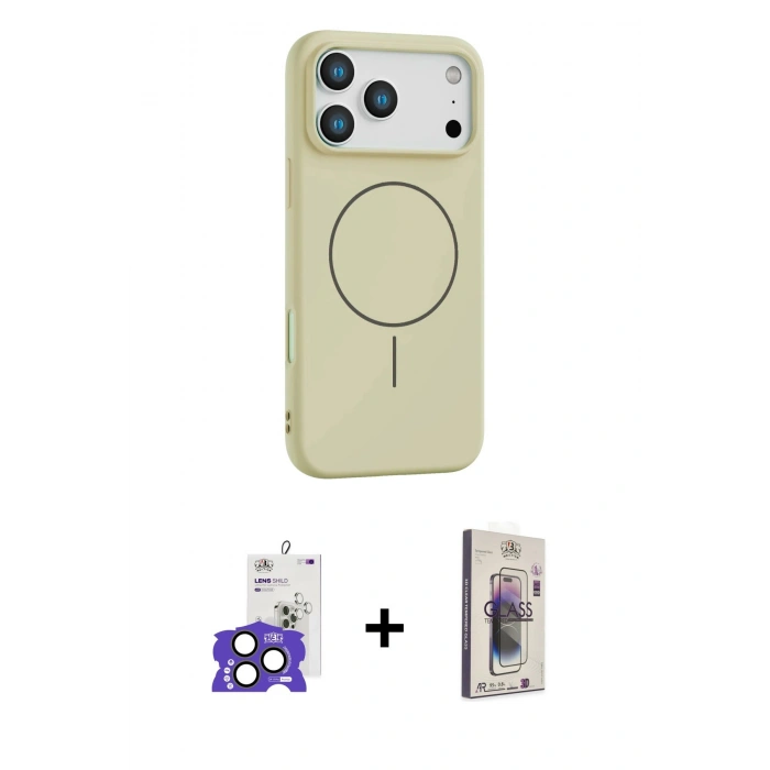 MARSİLYAN™- iPhone 17 Pro Max Kılıf Yankı Form Serisi - Siyah Bilvis 3D Cam Ekran Koruyucu + Bilvis Titan Kamera Lens - NLGY