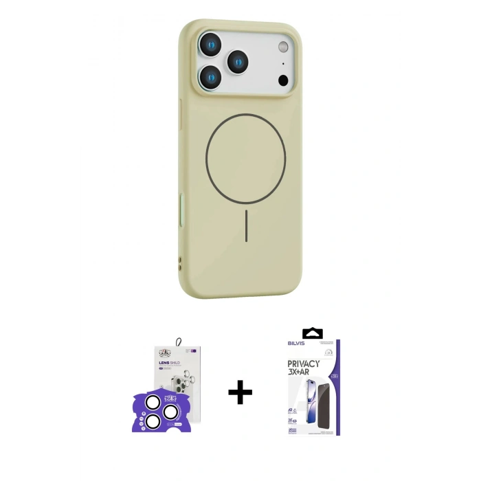 MARSİLYAN™- iPhone 17 Pro Max Kılıf Yankı Form Serisi - Siyah Bilvis 3X AR Hayalet Cam Ekran Koruyucu + Bilvis Titan Kamera Lens - GS