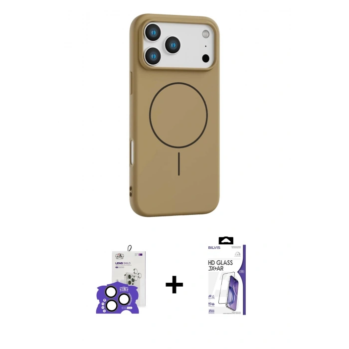MARSİLYAN™- iPhone 17 Pro Max Kılıf Yankı Form Serisi - Siyah Bilvis 3X AR HD Cam Ekran Koruyucu + Bilvis Titan Kamera Lens - NLGY