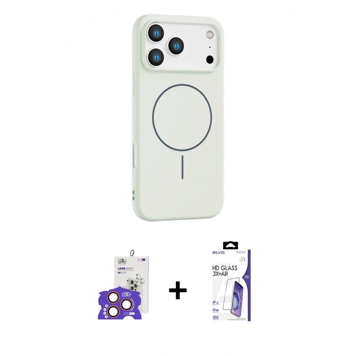MARSİLYAN™- iPhone 17 Pro Max Kılıf Yankı Form Serisi - Siyah Bilvis 3X AR HD Cam Ekran Koruyucu + Bilvis Titan Kamera Lens - TU