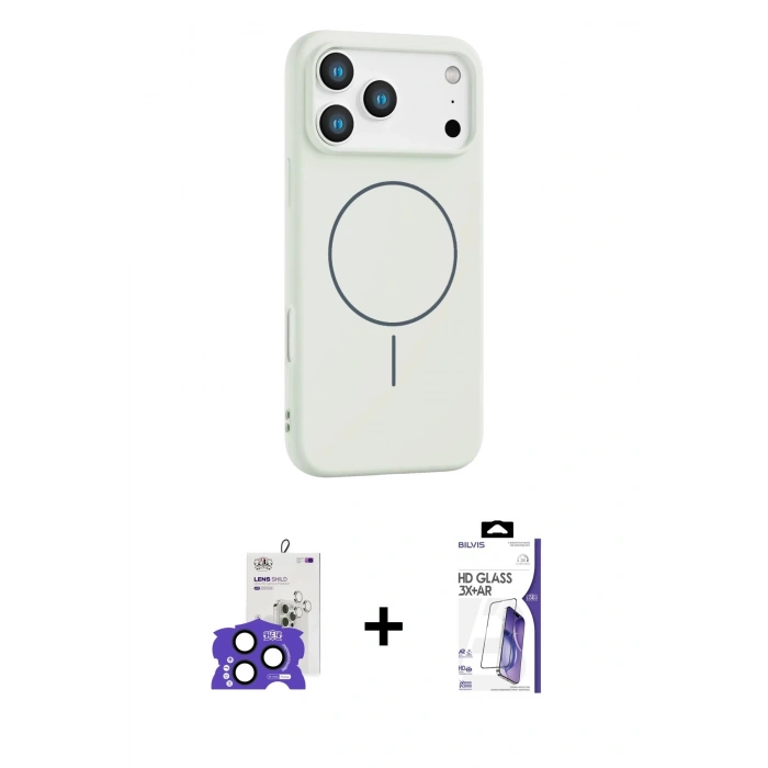 MARSİLYAN™- iPhone 17 Pro Max Kılıf Yankı Form Serisi - Siyah Bilvis 3X AR HD Cam Ekran Koruyucu + Bilvis Titan Kamera Lens - LT