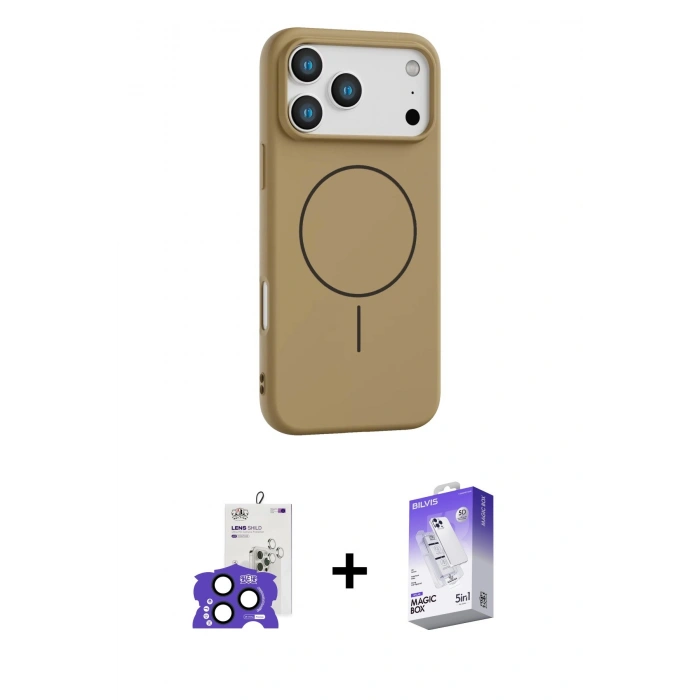 MARSİLYAN™- iPhone 17 Pro Max Kılıf Yankı Form Serisi - Siyah Bilvis 5in1 3D Magic Cam Ekran Koruyucu + Bilvis Titan Kamera Lens - LT