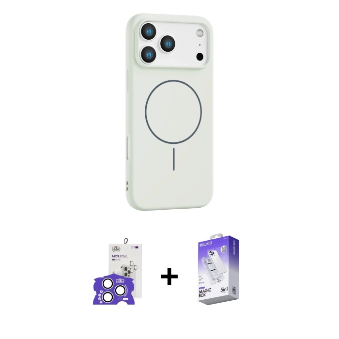 MARSİLYAN™- iPhone 17 Pro Max Kılıf Yankı Form Serisi - Siyah Bilvis 5in1 3D Magic Cam Ekran Koruyucu + Bilvis Titan Kamera Lens - GS