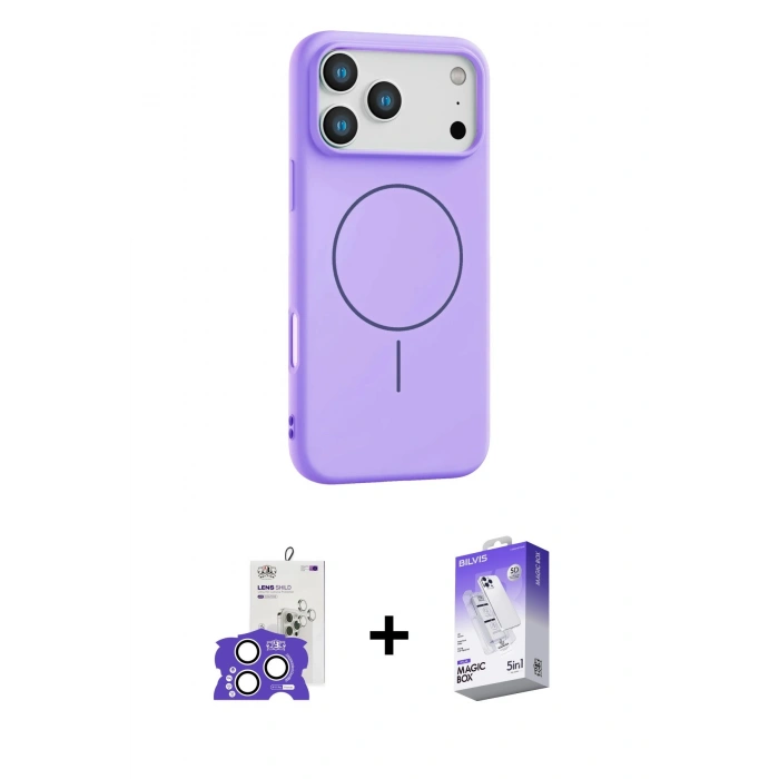 MARSİLYAN™- iPhone 17 Pro Max Kılıf Yankı Form Serisi - Siyah Bilvis 5in1 3D Magic Cam Ekran Koruyucu + Bilvis Titan Kamera Lens - GS