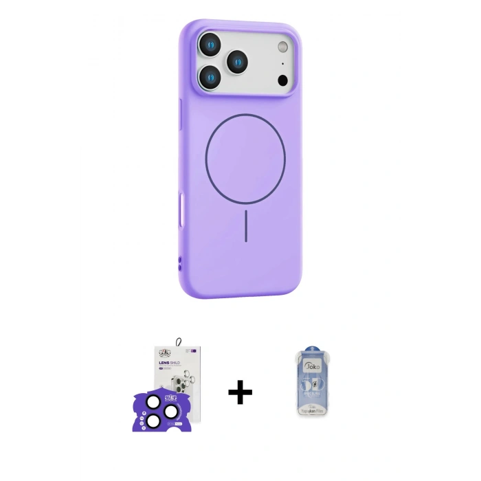 MARSİLYAN™- iPhone 17 Pro Max Kılıf Yankı Form Serisi - Siyah Joko Magic 5D Cam + Bilvis Titan Kamera Lens - LT
