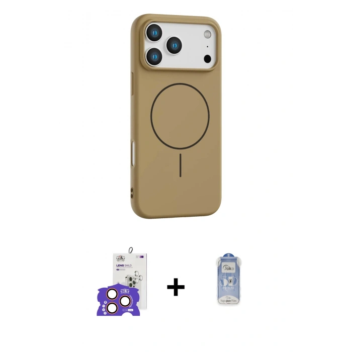 MARSİLYAN™- iPhone 17 Pro Max Kılıf Yankı Form Serisi - Siyah Joko Magic 5D Cam + Bilvis Titan Kamera Lens - TU