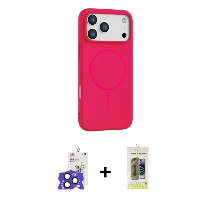 MARSİLYAN™- iPhone 17 Pro Max Kılıf Yankı Form Serisi - Siyah Joko Magic 5D Hayalet Cam + Bilvis Titan Kamera Lens - LT