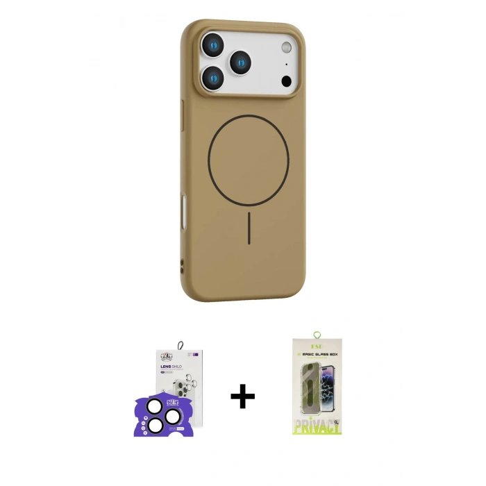 MARSİLYAN™- iPhone 17 Pro Max Kılıf Yankı Form Serisi - Siyah Joko Magic 5D Hayalet Cam + Bilvis Titan Kamera Lens - NLGY