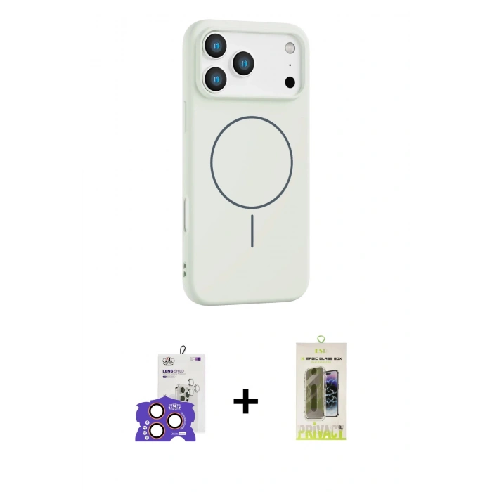 MARSİLYAN™- iPhone 17 Pro Max Kılıf Yankı Form Serisi - Siyah Joko Magic 5D Hayalet Cam + Turuncu Bilvis Titan Kamera Lens