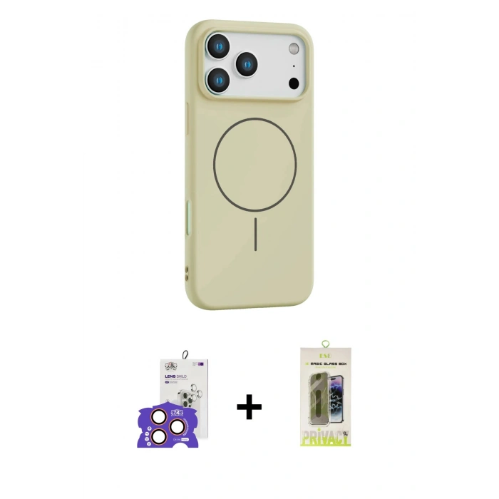 MARSİLYAN™- iPhone 17 Pro Max Kılıf Yankı Form Serisi - Siyah Joko Magic 5D Hayalet Cam + Turuncu Bilvis Titan Kamera Lens