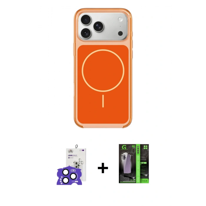 MARSİLYAN™- iPhone 17 Pro Max Kılıf Yankı Minimal Serisi - Şeffaf 360 Full Body Arka Koruyucu + Bilvis Titan Kamera Lens - LT