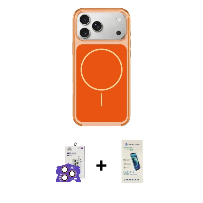 MARSİLYAN™- iPhone 17 Pro Max Kılıf Yankı Minimal Serisi - Şeffaf Pasifik Cam Ekran Koruyucu + Bilvis Titan Kamera Lens - TU