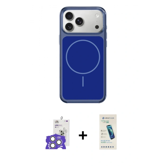 MARSİLYAN™- iPhone 17 Pro Max Kılıf Yankı Minimal Serisi - Şeffaf Pasifik Cam Ekran Koruyucu + Bilvis Titan Kamera Lens - GS