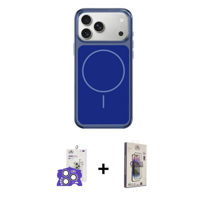 MARSİLYAN™- iPhone 17 Pro Max Kılıf Yankı Minimal Serisi - Siyah Bilvis 3D Cam Ekran Koruyucu + Bilvis Titan Kamera Lens - GS