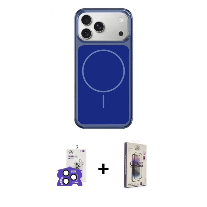 MARSİLYAN™- iPhone 17 Pro Max Kılıf Yankı Minimal Serisi - Siyah Bilvis 3D Cam Ekran Koruyucu + Bilvis Titan Kamera Lens - LT