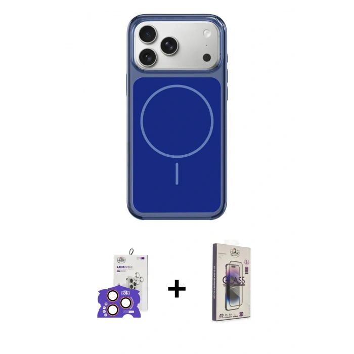 MARSİLYAN™- iPhone 17 Pro Max Kılıf Yankı Minimal Serisi - Siyah Bilvis 3D Cam Ekran Koruyucu + Bilvis Titan Kamera Lens - TU