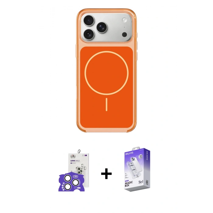 MARSİLYAN™- iPhone 17 Pro Max Kılıf Yankı Minimal Serisi - Siyah Bilvis 5in1 3D Magic Cam Ekran Koruyucu + Bilvis Titan Kamera Lens - GS