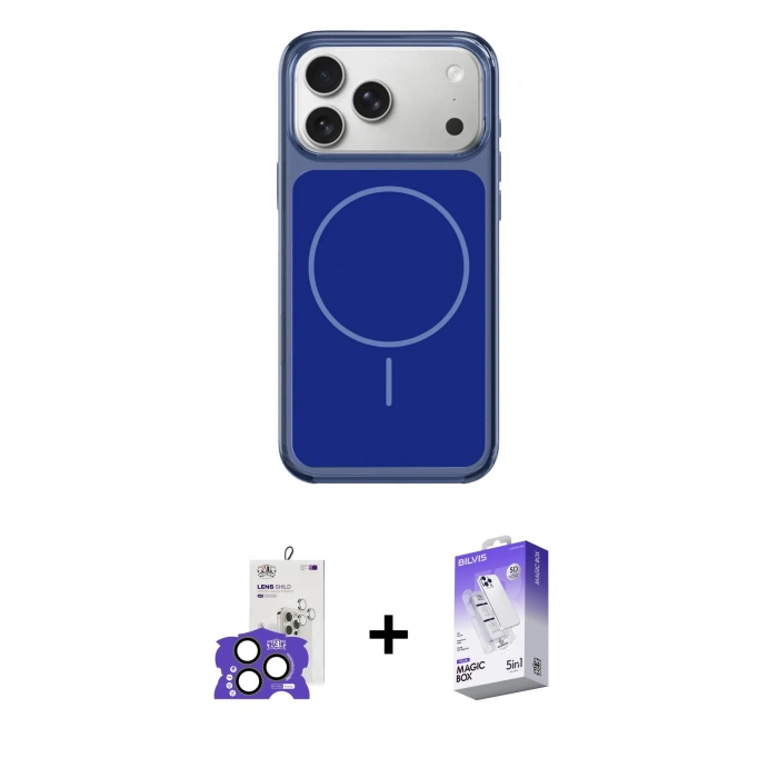 MARSİLYAN™- iPhone 17 Pro Max Kılıf Yankı Minimal Serisi - Siyah Bilvis 5in1 3D Magic Cam Ekran Koruyucu + Bilvis Titan Kamera Lens - NLGY