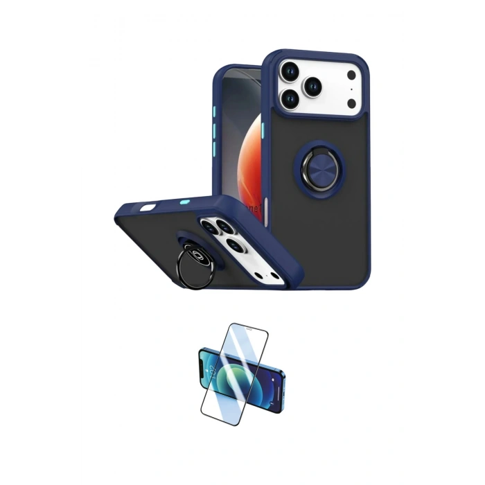 MARSİLYAN™- iPhone 17 Pro Max Kılıf Yörünge Çizgi - Siyah 3D Antistatik Seramik Nano Ekran Koruyucu