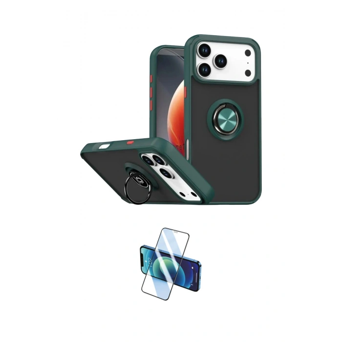 MARSİLYAN™- iPhone 17 Pro Max Kılıf Yörünge Çizgi - Siyah 3D Antistatik Seramik Nano Ekran Koruyucu