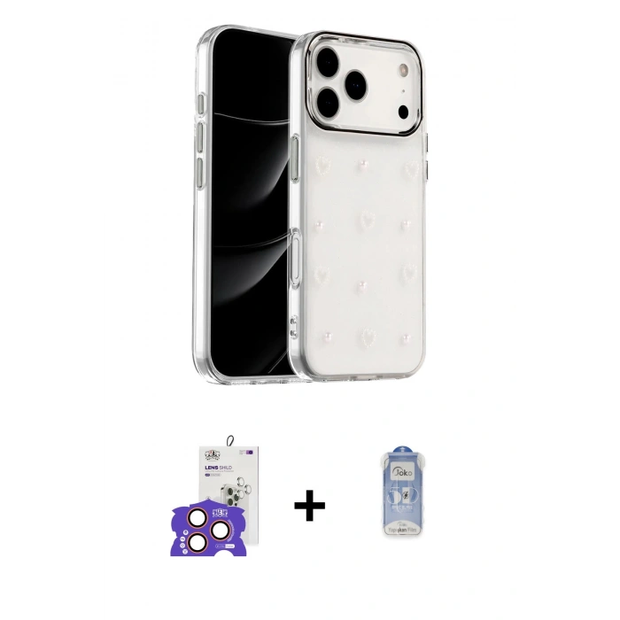 MARSİLYAN™- iPhone 17 Pro Max Kılıf Yörünge Form - Siyah Joko Magic 5D Cam + Bilvis Titan Kamera Lens - TU