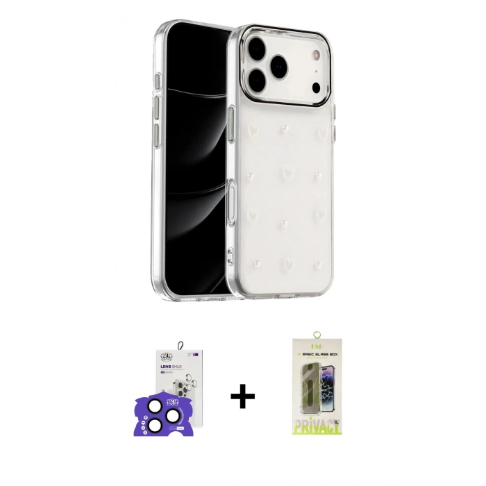 MARSİLYAN™- iPhone 17 Pro Max Kılıf Yörünge Form - Siyah Joko Magic 5D Hayalet Cam + Bilvis Titan Kamera Lens - LT
