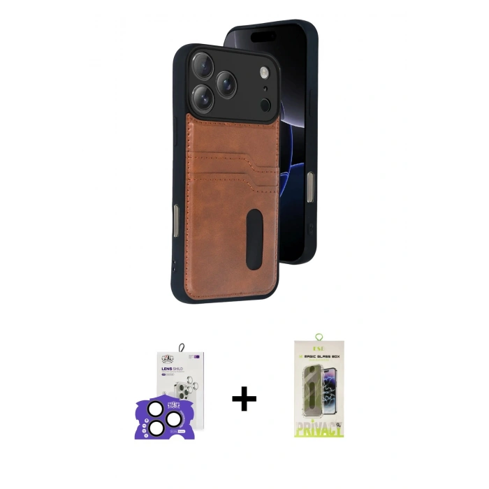 MARSİLYAN™- iPhone 17 Pro Max Kılıf Yörünge Işık Serisi - Siyah Joko Magic 5D Hayalet Cam + Bilvis Titan Kamera Lens - NLGY