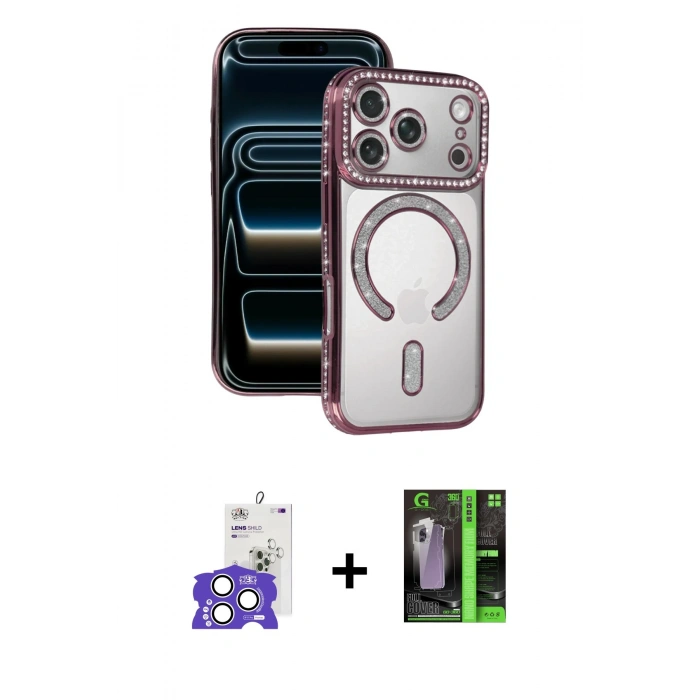 MARSİLYAN™- iPhone 17 Pro Max Kılıf Zirve Doku Prime - Şeffaf 360 Full Body Arka Koruyucu + Bilvis Titan Kamera Lens - GS