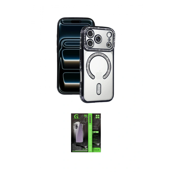 MARSİLYAN™- iPhone 17 Pro Max Kılıf Zirve Doku Prime - Siyah 360 Mat Full Body Arka Koruyucu